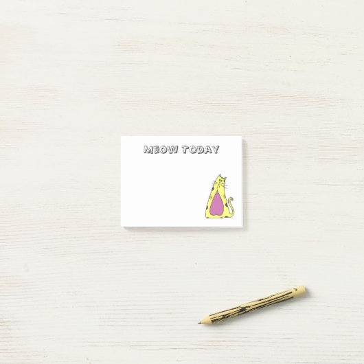 Grillige Cartoon Kat Post-it® Notes (Op bureau)