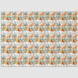 grillige cartoon kippen in wollige petten en sjaal tissuepapier