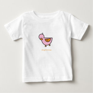 grillige Cartoon Schattige lief roze meisje eendje