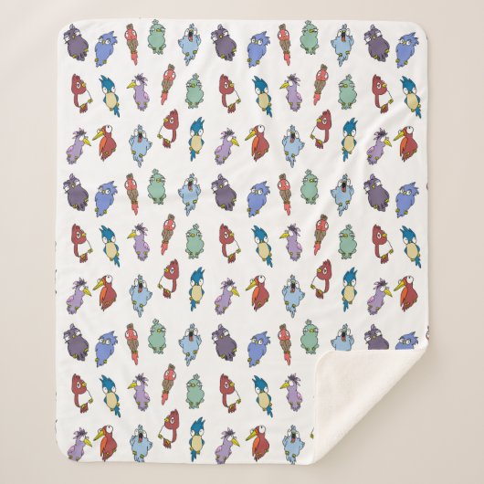 grillige Cartoon vogels gooien deken (Voorkant)