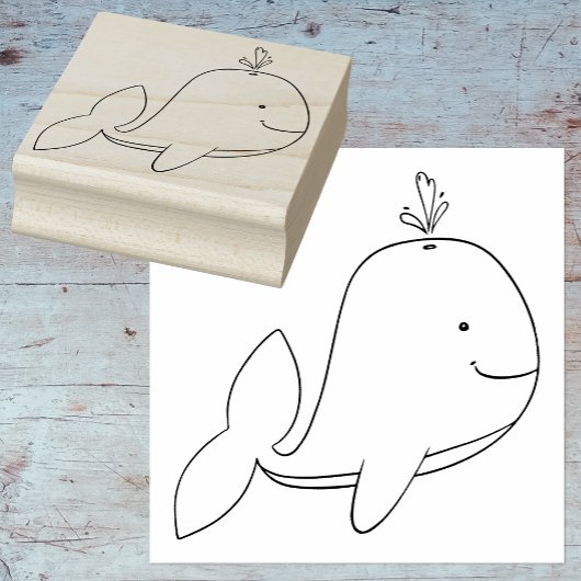 Grillige Cartoon Walvis Kunst Stempel