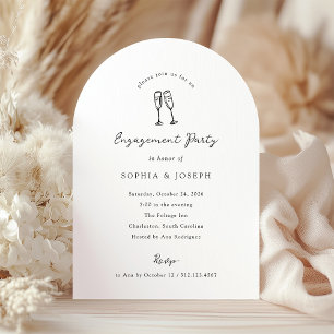 grillige champagneglazen   Verlovingsfeest Kaart