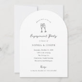 grillige champagneglazen | Verlovingsfeest Kaart (Voorkant)