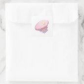 grillige, charmante kunst vierkante sticker (Tas)
