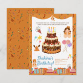 grillige charmante Waterverf chique verjaardagsmag Kaart (Voorkant / Achterkant)