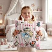 Grillige Chibi Alice Roze Streep Accent Kussen