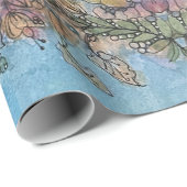 grillige chique bloementuin Waterverf schilderij Cadeaupapier (Rol Hoek)