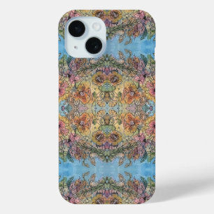 grillige chique bloementuin Waterverf schilderij iPhone 15 Case