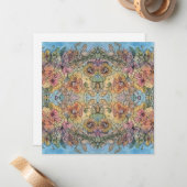 grillige chique bloementuin Waterverf schilderij Notitiekaartje (Voorkant / Achterkant in situ)