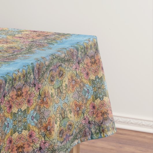 grillige chique bloementuin Waterverf schilderij Tafelkleed (Voorbeeld)