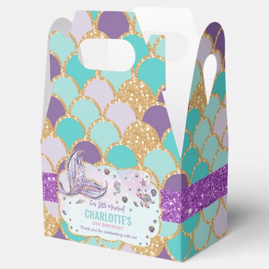 grillige chique zeemeermin verjaardagsfeestje dank bedankdoosjes (Geopend)