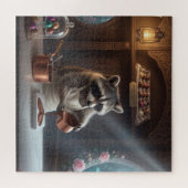 Grillige Chocolade Winkel Diorama met Wasbeer Legpuzzel (Horizontaal)