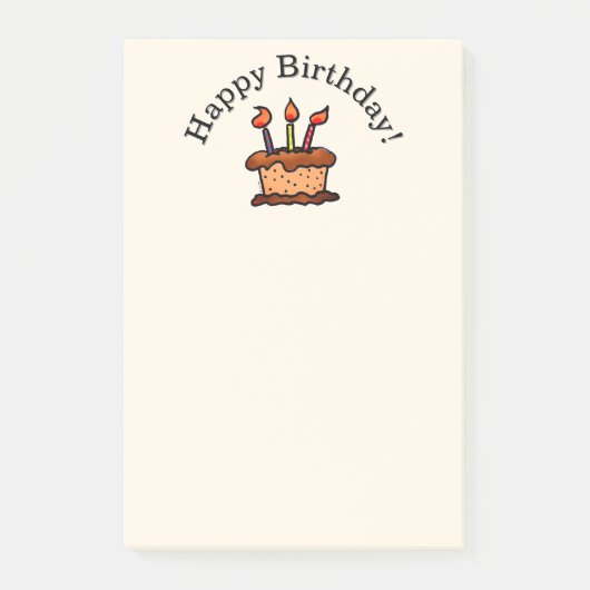 Grillige Chocoladetaart Gefeliciteerd Verjaardagsd Post-it® Notes (Voorkant)