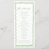 Grillige Citrus Groen Golvende Rand Bruiloft Menu (Voorkant)