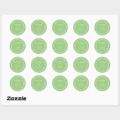 Grillige Citrus Groen Golvende Rand Trouwfeest Ronde Sticker (Vel)