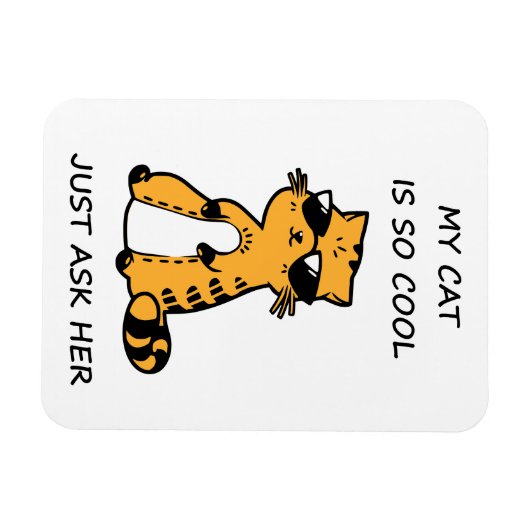 grillige coole kat magneet (Horizontaal)