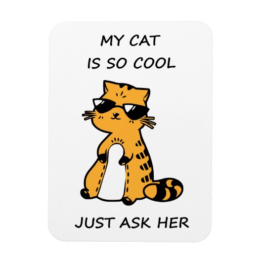 grillige coole kat magneet (Verticaal)