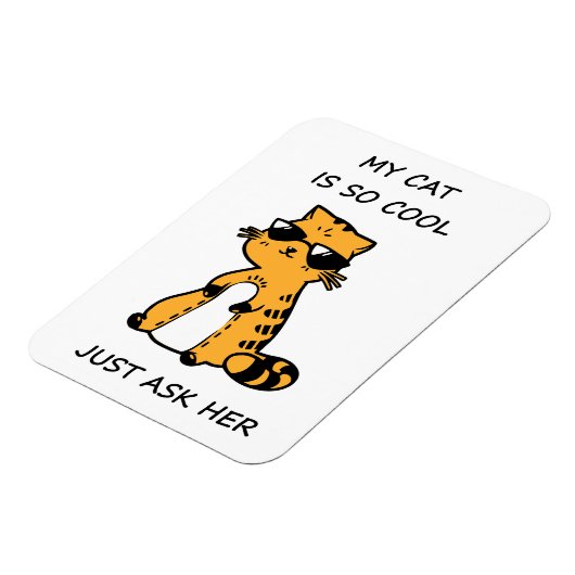 grillige coole kat magneet (Linkerzijde)