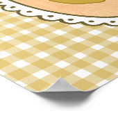 Grillige Coquette Peer met Gingham Achtergrond Poster (Hoek)