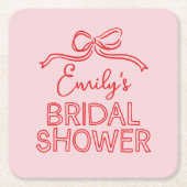 Grillige coquette strik bindende knoop bruidsmeisj kartonnen onderzetters (Voorkant)