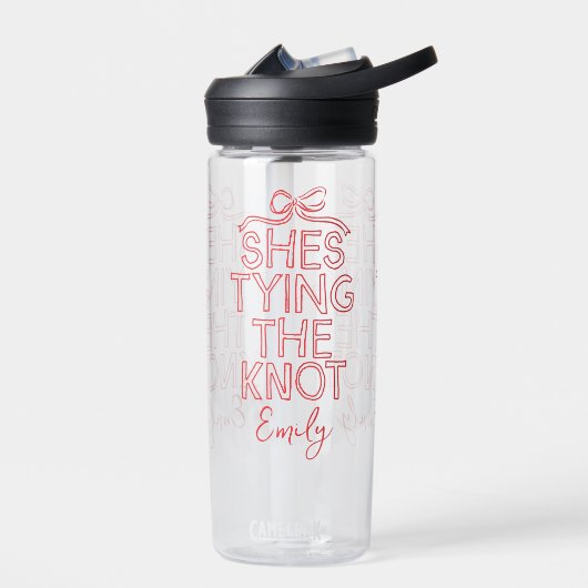 Grillige coquette strik das knopen bruiloft waterfles (Links)