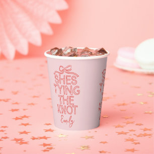 Grillige coquette strik das knopen bruiloftsshower papieren bekers