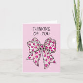 Grillige Coquette Strik Hart Roze Elke Gelegenheid Kaart (Voorkant)