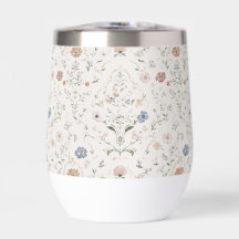 Grillige Cottagecore Beige Waterverf Wilde Bloem