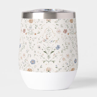 Grillige Cottagecore Beige Waterverf Wilde Bloem