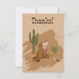 Grillige Cowboy Woestijn Dierenfeestje Bedankkaart