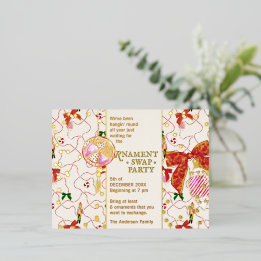 Grillige Crème Gouden Notenkraker Ornament Uitwiss Folie Uitnodiging Briefkaart