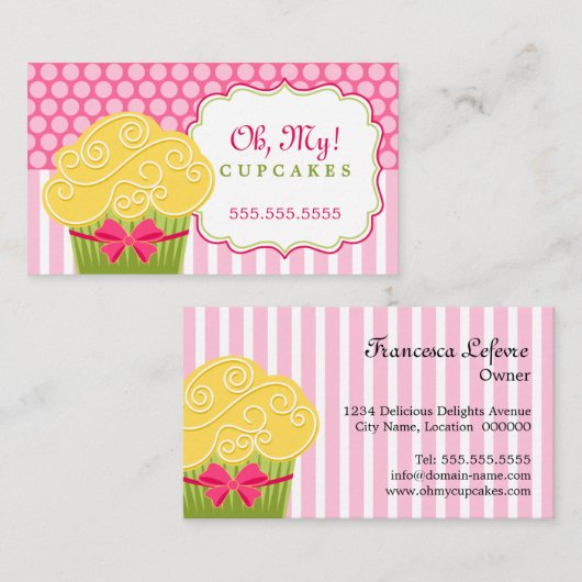 Grillige Cupcake Bakkerij Visitekaartje (Voorkant / Achterkant)