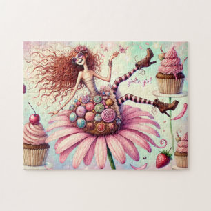 Grillige Cupcake Fee Meisjesachtige Tuin Legpuzzel