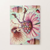 Grillige Cupcake Fee Meisjesachtige Tuin Legpuzzel (Verticaal)