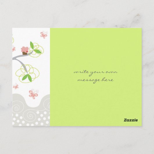 Grillige Cupcakes Boom Vlinders Zoete Verjaardag Briefkaart (Achterkant)