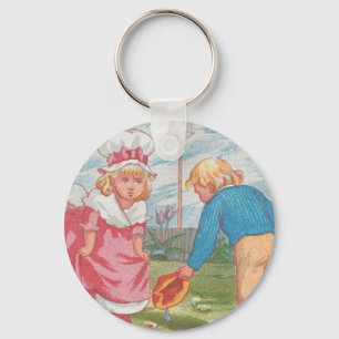 Grillige Cute Antieke Valentijn, Kate Greenaway Sleutelhanger