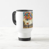 Grillige/cute ballonmeisjeskunst reisbeker (Voorkant links)