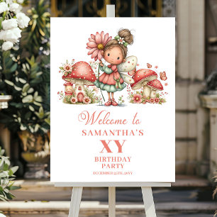 Grillige Cute Fee 3e Verjaardag Welkomstbord Poster