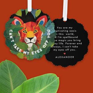Grillige Cute Oranje Tijger Jungle Liefde  Ornament Kaart