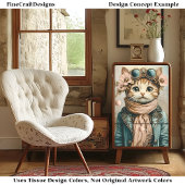 Grillige Cute Steampunk Kat + Sjaal BH3 Decoupage Tissuepapier