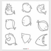 Grillige cute vissen sticker (Vel)