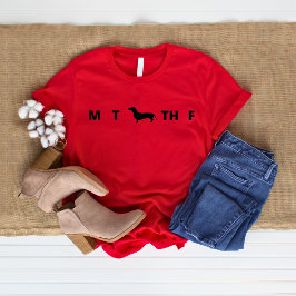 GRILLIGE dagen van de week Dachshund Rood T-shirt