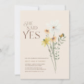 grillige daisy wildflower ze zei ja Verloving Kaart (Voorkant)