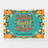 grillige dankbare gezegende Thanksgiving Spandoek (Horizontaal)