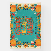 grillige dankbare gezegende Thanksgiving Spandoek (Verticaal)