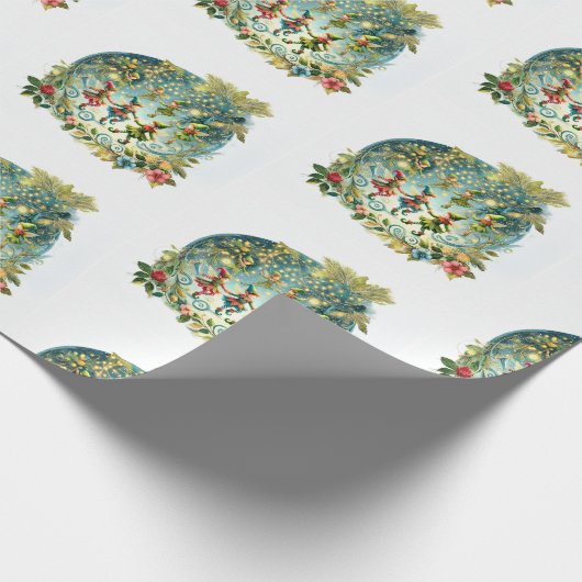 grillige dansende elfen cadeaupapier (Hoek)