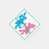 grillige dansende konijnen servet (Hoek)