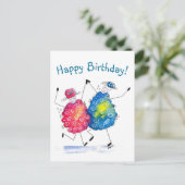 Grillige Dansende Schapen Briefkaart (Staand voorkant)