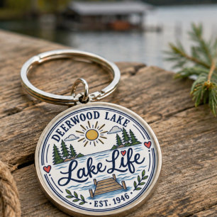 Grillige Deerwood Lake Steiger Dennen Sleutelhanger
