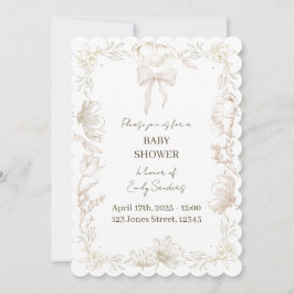 Grillige Delfts Bloemige Baby Shower Uitnodiging